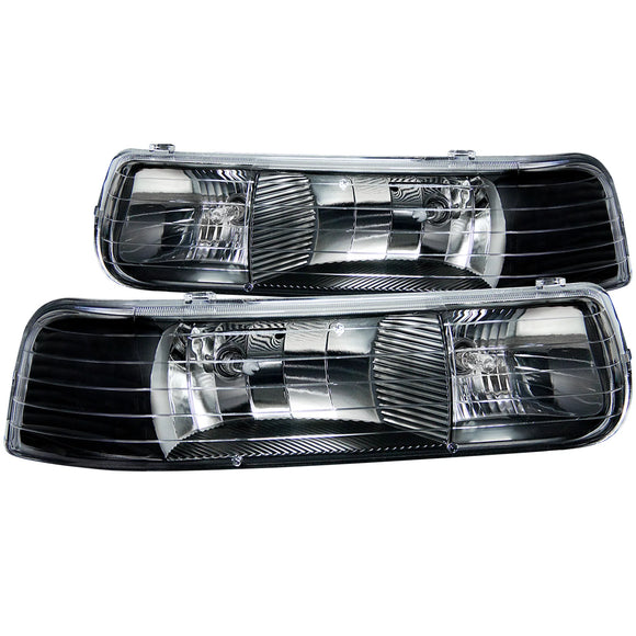 ANZO 1999-2002 Chevrolet Silverado 1500 Crystal Headlights Black