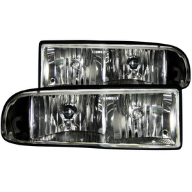 ANZO 1998-2005 Chevrolet S-10 Crystal Headlights Black