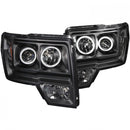 ANZO 2009-2014 Ford F-150 Projector Headlights w/ Halo Black (CCFL)-1