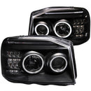 ANZO 2001-2004 Nissan Frontier Projector Headlights w/ Halo Black (CCFL)-1