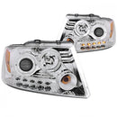 ANZO 2004-2008 Ford F-150 Projector Headlights w/ Halo and LED Chrome G2-1