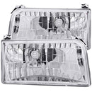 ANZO 1992-1996 Ford F-150 Crystal Headlights Chrome-1