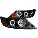 ANZO 2011-2013 Kia Sorento Projector Headlights w/ Halo Black (CCFL)-1