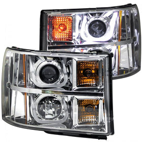ANZO 2007-2013 Gmc Sierra 1500 Projector Headlights w/ U-Bar Chrome