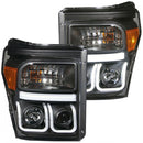 ANZO 2011-2015 Ford F-250 Projector Headlights w/ U-Bar Black-1