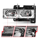 ANZO 1988-1998 Chevrolet C1500 Crystal Headlights Chrome w/ Low - Brow-4