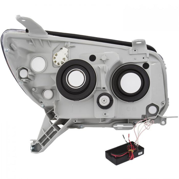 ANZO 2006-2009 Toyota 4Runner Projector Headlights w/ Halo Black