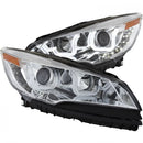 ANZO 2013-2015 Ford Escape Projector Headlights w/ U-Bar Chrome-1