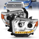 ANZO 2014-2015 Toyota Tundra Projector Headlights w/ U-Bar Chrome w/ DRL-1