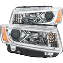 ANZO 2014-2015 Jeep Grand Cherokee Projector Headlights w/ Plank Style Design Chrome-1