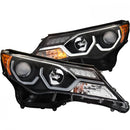 ANZO 2013-2015 Toyota Rav4 Projector Headlights w/ Plank Style Design Black-1