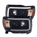 ANZO 2015+ GMC Canyon Projector Headlights w/ Plank Style Design Black w/ Amber-1