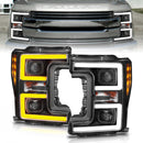 ANZO LED Headlights 17-18 Ford F-250 Super Duty Plank-Style L.E.D. Headlight Black (Pair)-1