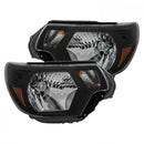 ANZO 2012-2015 Toyota Tacoma Crystal Headlights Black-1
