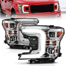 ANZO 18-19 Ford F-150 Projector Headlights w/Plank Style Switchback Chrome w/Amber-1