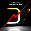 ANZO 18-19 Ford F-150 LED Projector Headlights w/ Plank Style Switchback Black w/ Amber-3