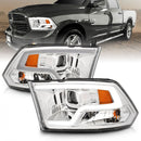 ANZO 09-18 Dodge Ram 1500 Plank Style Projector Headlights Chrome w/ Halo-1