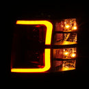 ANZO 07-13 Chevrolet Silverado 1500 Plank Style Projector Headlights Black w/ Amber-3