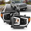 ANZO 14-17 Toyota Tundra Plank Style Projector Headlights Black w/ Amber-1