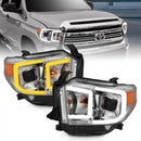 ANZO 14-17 Toyota Tundra Plank Style Projector Headlights Chrome w/ Amber-1