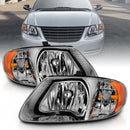 ANZO 2001-2007 Chrysler Town And Country Crystal Headlight Chrome Amber-1