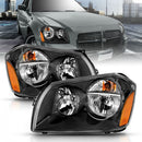 ANZO 2005-2007 Dodge Magnum Crystal Headlight  Black Amber-1
