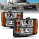 ANZO 2007-2013 Gmc Sierra 1500 Crystal Headlight  Black Amber-1