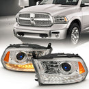 ANZO 2009-2018 Dodge Ram 1500 Projector Plank Style Switchback H.L Halo Chrome Amber (OE Style)-1