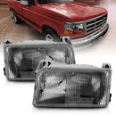 ANZO 1992-1996 Ford Bronco Crystal Headlight Clear Amber (OE Replacement)-1