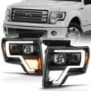 ANZO 2009-2013 Ford F-150 Projector Light Bar G4 Switchback H.L.Black Amber-1