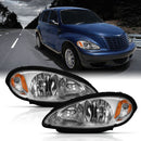 ANZO 2001-2005 Chrysler Pt Cruiser Crystal Headlight Chrome Amber (OE)-1