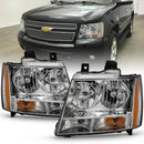 ANZO 2007-2014 Chevy TahOE Crystal Headlight Chrome Amber(OE)-1