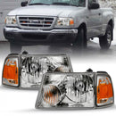 ANZO 2001-2011 Ford Ranger Crystal Headlight Chrome w/Corner Lights (OE Replacement)-1