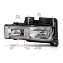 ANZO 1999-2000 Cadillac Escalade Crystal Headlights-2