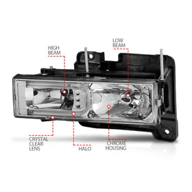 ANZO 1999-2000 Cadillac Escalade Crystal Headlights - 0