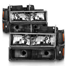 ANZO 88-98 Chevrolet C1500 Crystal Headlights Black-1