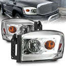 Anzo 06-09 Dodge RAM 1500/2500/3500 Headlights Chrome Housing/Clear Lens (w/ Light Bars)-1