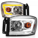 Anzo 06-09 Dodge RAM 1500/2500/3500 Headlights Chrome Housing/Clear Lens (w/Switchback Light Bars)-2