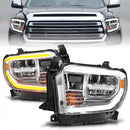 ANZO 2014-2021 Toyota Tundra LED Crystal Headlights w/ Switchback Chrome Housing w/ DRL-1
