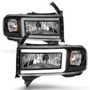 ANZO 94-02 Dodge RAM Crystal Headlight - w/ Light Bar Black Housing-1