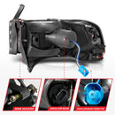 ANZO 94-02 Dodge RAM Crystal Headlight - w/ Light Bar Black Housing-3