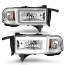 ANZO 94-02 Dodge RAM Crystal Headlight - w/ Light Bar Chrome Housing-1