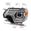 ANZO 12-15 Toyota Tacoma Projector Headlights - w/ Light Bar Switchback Chrome Housing-2