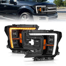 FORD F-150 18-20 Z-SERIES FULL LED PLANK PROJECTOR HEADLIGHTS BLACK W/ INITIATION FEATURE (FACTORY HALOGEN MODEL ONLY)-1