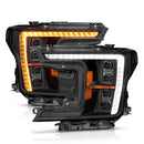 FORD F-150 18-20 Z-SERIES FULL LED PLANK PROJECTOR HEADLIGHTS BLACK W/ INITIATION FEATURE (FACTORY HALOGEN MODEL ONLY)-2