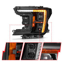 FORD F-150 18-20 Z-SERIES FULL LED PLANK PROJECTOR HEADLIGHTS BLACK W/ INITIATION FEATURE (FACTORY HALOGEN MODEL ONLY)-4