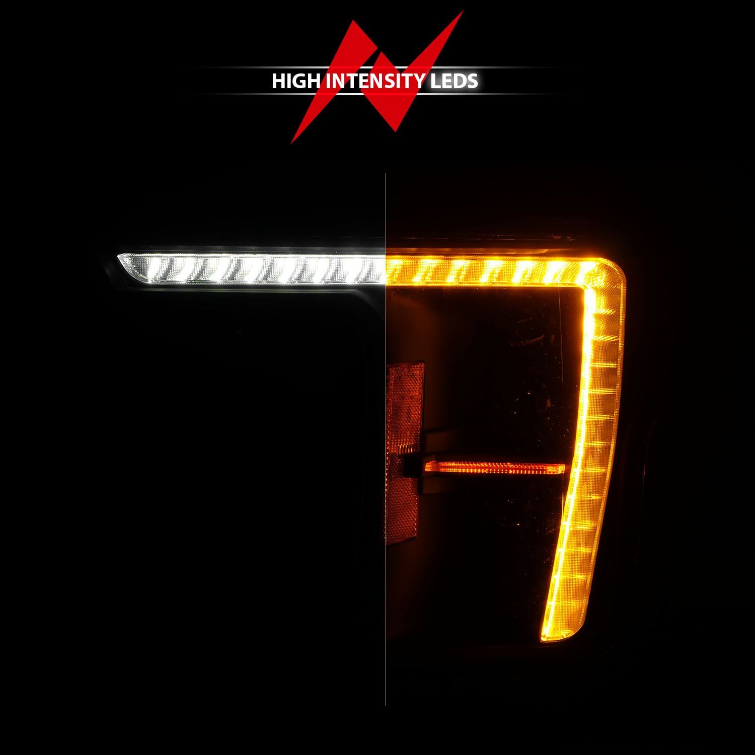 FORD F-150 18-20 Z-SERIES FULL LED PLANK PROJECTOR HEADLIGHTS BLACK W/ INITIATION FEATURE (FACTORY HALOGEN MODEL ONLY)