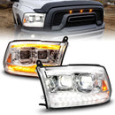 DODGE RAM 1500 09-18 / RAM 2500/3500 10-18 FULL LED PROJECTOR PLANK STYLE CHROME HEADLIGHTS W/ INITIATION & SEQUENTIAL (FOR ALL MODELS)-1