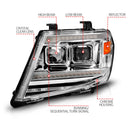 ANZO 09-20 Nissan Frontier Chrome Projector Plank Style DRL w/ Switchback & Sequential LED DRL-2