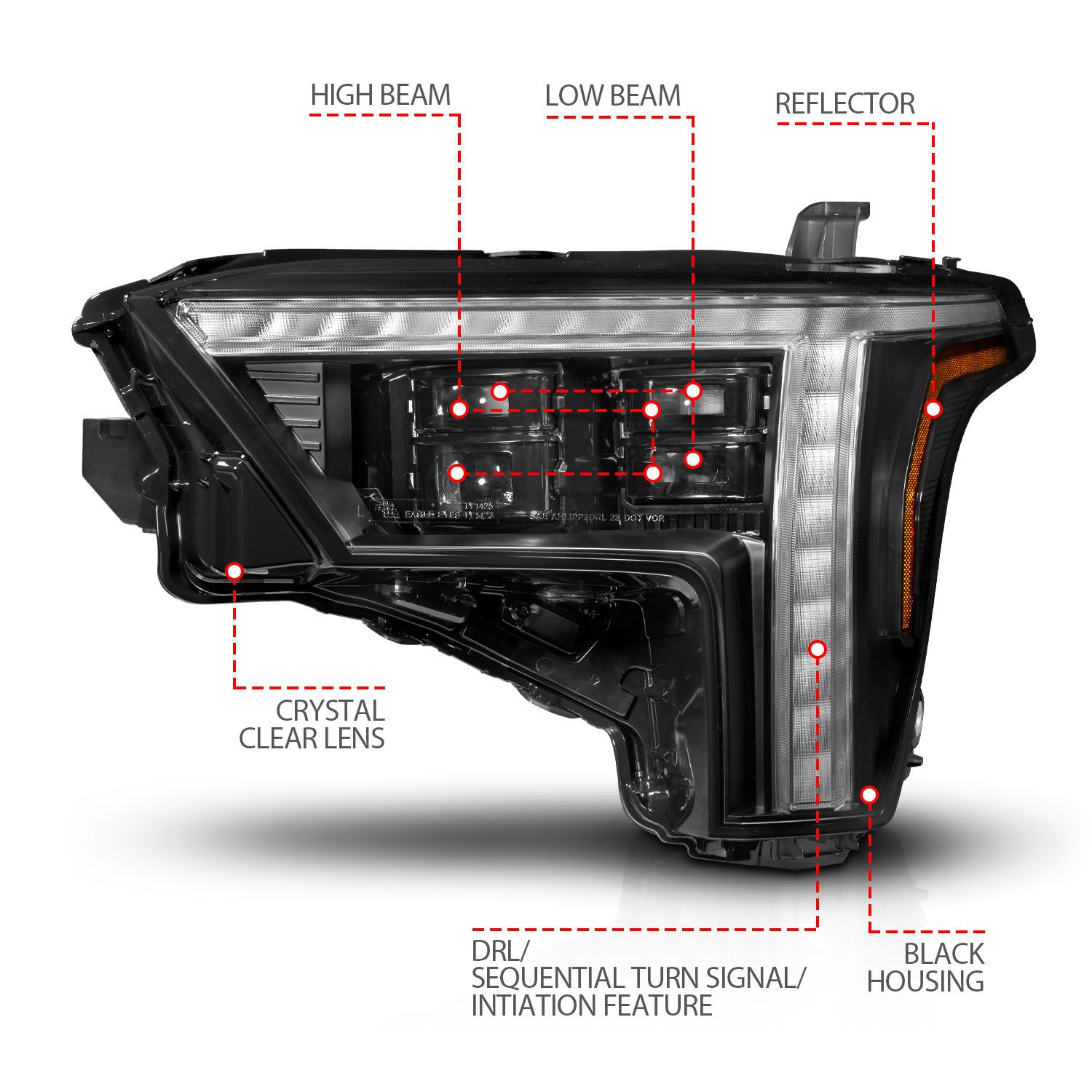 TOYOTA TUNDRA 22-24 Z-SERIES FULL LED PROJECTOR HEADLIGHTS BLACK W/ DRL SWITCH & INITIATION (DOES NOT FIT MODELS WITH FACTORY LED PROJECTORS)